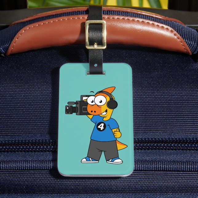 Illustration av en kameraoperatör för parasaurolop bagagebricka (Framsida Insitu 2)