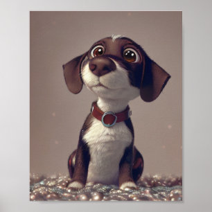 Illustration av en ljus Hund Poster