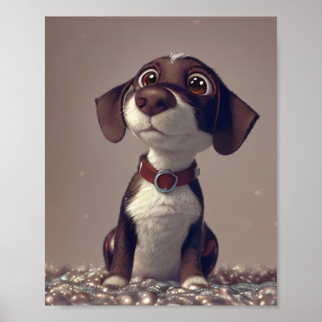Illustration av en ljus Hund Poster (Framsidan)