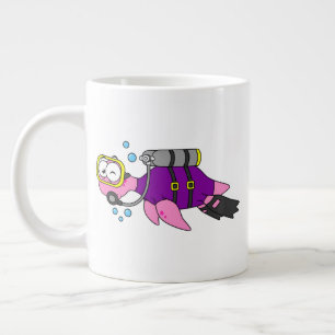 Illustration av en Loch Ness Monster Scuba Diver. Jumbo Mugg