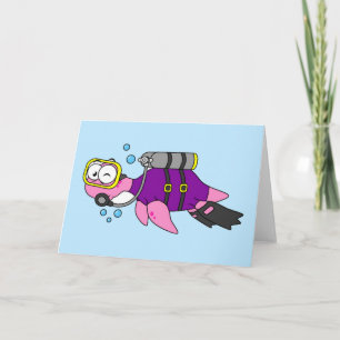 Illustration av en Loch Ness Monster Scuba Diver. Kort