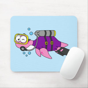 Illustration av en Loch Ness Monster Scuba Diver. Musmatta