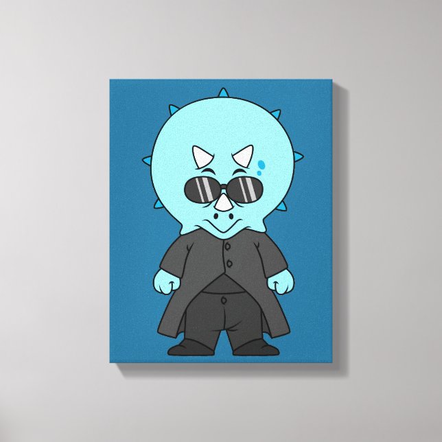 Illustration av en matris triceratops. canvastryck (Framsida)