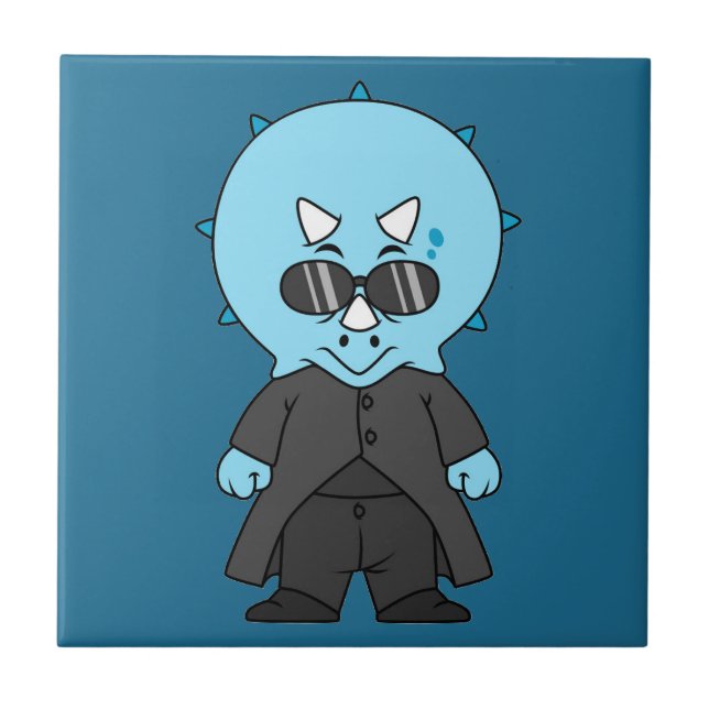 Illustration av en matris triceratops. kakelplatta (Framsidan)