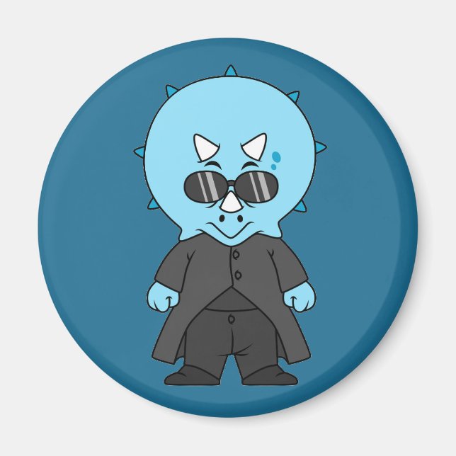 Illustration av en matris triceratops. magnet (Framsidan)