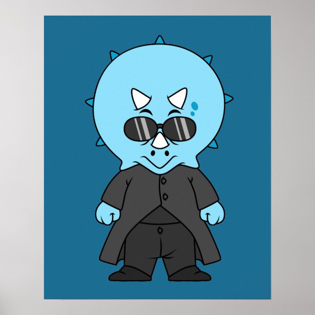 Illustration av en matris triceratops. poster (Framsidan)