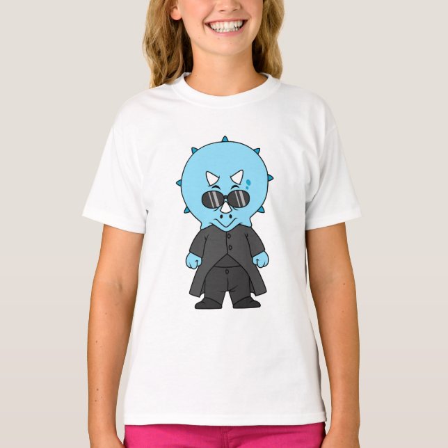 Illustration av en matris triceratops. t shirt (Framsida)