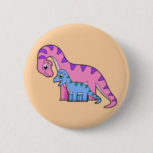 Illustration av en Mor och en barnbrachiosaurus. Knapp