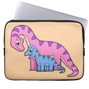 Illustration av en Mor och en barnbrachiosaurus. Laptop Fodral