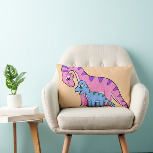 Illustration av en Mor och en barnbrachiosaurus. Lumbarkudde