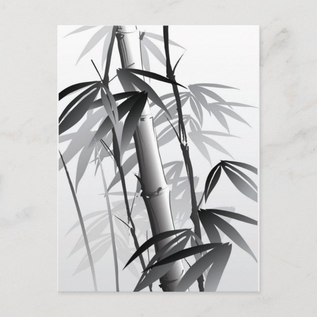 Illustration av en orientalisk stil-målning vykort (Framsida)