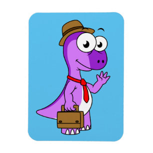 Illustration av en Pachycephalosaurus affärsman. Magnet