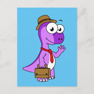 Illustration av en Pachycephalosaurus affärsman. Vykort