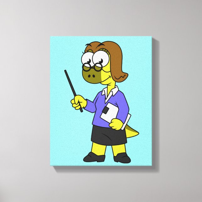 Illustration av en Pachycephalosaurus-lärare. Canvastryck (Framsida)