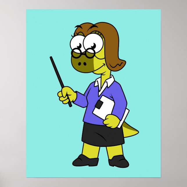 Illustration av en Pachycephalosaurus-lärare. Poster (Framsidan)