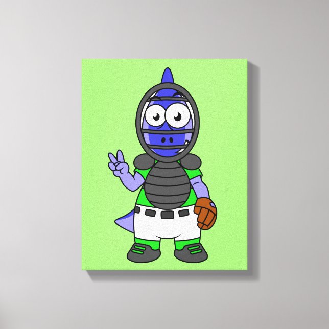 Illustration av en parasaurolophus Baseball Catche Canvastryck (Framsida)