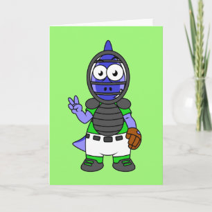 Illustration av en parasaurolophus Baseball Catche Kort