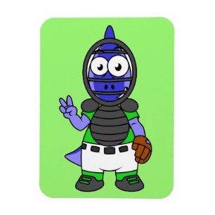 Illustration av en parasaurolophus Baseball Catche Magnet