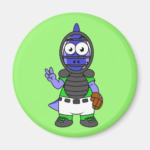 Illustration av en parasaurolophus Baseball Catche Magnet