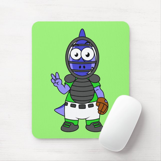 Illustration av en parasaurolophus Baseball Catche Musmatta (Med mus)