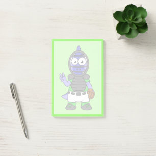 Illustration av en parasaurolophus Baseball Catche Post-it Block