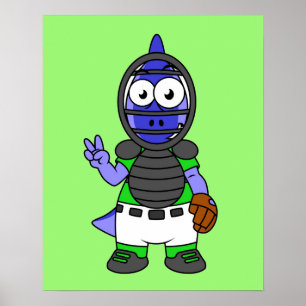 Illustration av en parasaurolophus Baseball Catche Poster