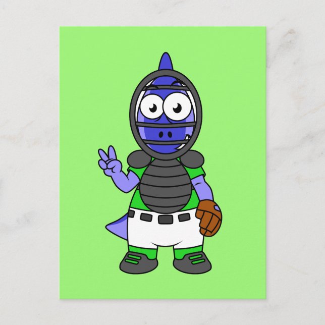 Illustration av en parasaurolophus Baseball Catche Vykort (Framsida)