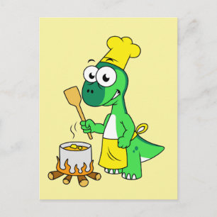 Illustration av en Parasaurolophus-dinosaurie som Vykort