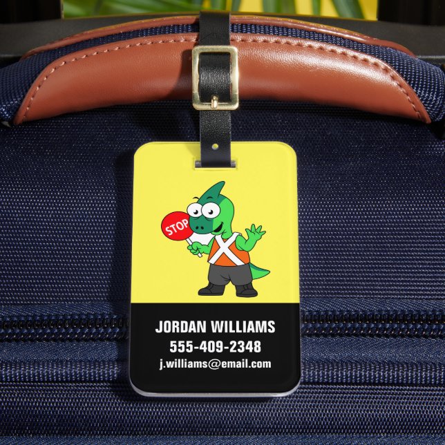 Illustration av en parasaurolophus Traffic Enforce Bagagebricka (Framsida Insitu 2)