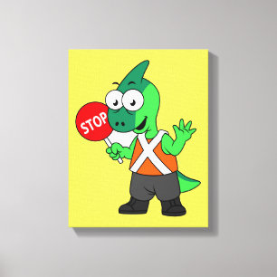 Illustration av en parasaurolophus Traffic Enforce Canvastryck