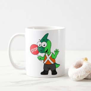 Illustration av en parasaurolophus Traffic Enforce Kaffemugg