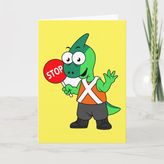 Illustration av en parasaurolophus Traffic Enforce Kort (Framsida)