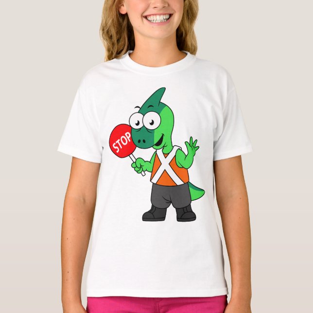 Illustration av en parasaurolophus Traffic Enforce T Shirt (Framsida)