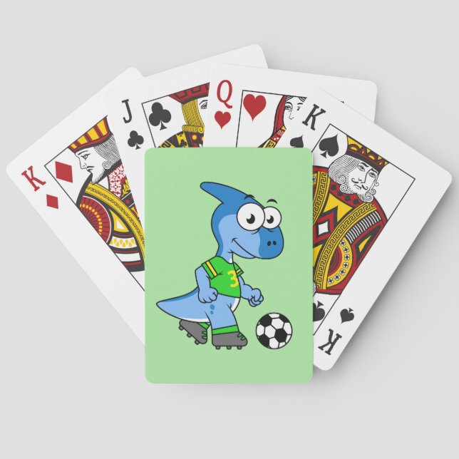 Illustration av en parasaurolophus-uppspelande. casinokort (Baksidan)