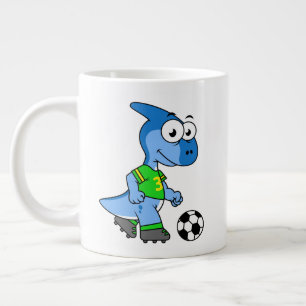 Illustration av en parasaurolophus-uppspelande. jumbo mugg