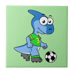 Illustration av en parasaurolophus-uppspelande. kakelplatta