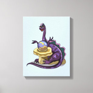 Illustration av en Plateosaurus Fortune Teller. Canvastryck