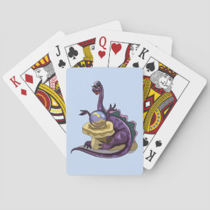 Illustration av en Plateosaurus Fortune Teller. Casinokort