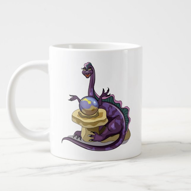 Illustration av en Plateosaurus Fortune Teller. Jumbo Mugg (Vänster)