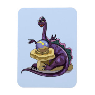 Illustration av en Plateosaurus Fortune Teller. Magnet