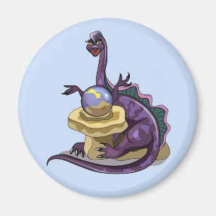 Illustration av en Plateosaurus Fortune Teller. Magnet