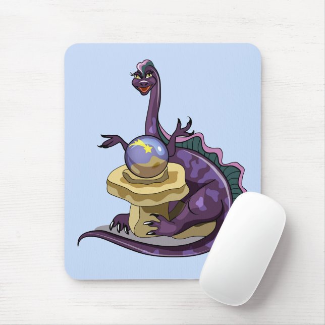 Illustration av en Plateosaurus Fortune Teller. Musmatta (Med mus)