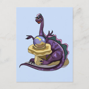 Illustration av en Plateosaurus Fortune Teller. Vykort