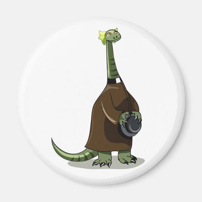 Illustration av en plateosaurus som är präst magnet (Framsidan)