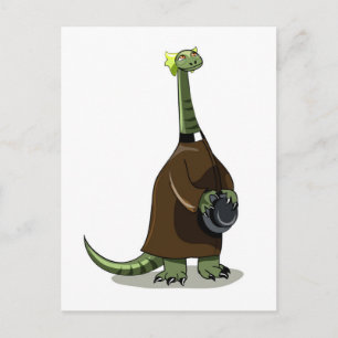 Illustration av en plateosaurus som är präst vykort