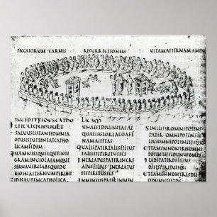 Illustration av en plats från en av psalmsna poster