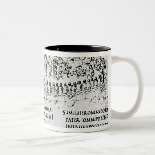 Illustration av en plats från en av psalmsna Två-Tonad mugg