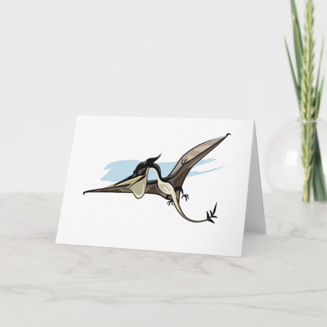 Illustration av en Pteranodon Dinosaur. Kort (Framsida)