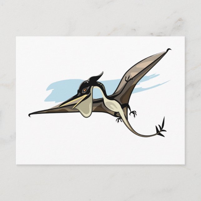 Illustration av en Pteranodon Dinosaur. Vykort (Framsida)