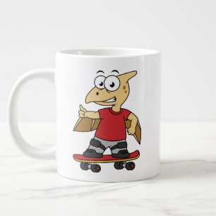 Illustration av en Pterosaur-skateboarding. Jumbo Mugg